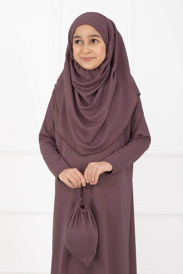 MD - Tesettür Çocuk Namaz Elbisesi Gülkurusu (1)