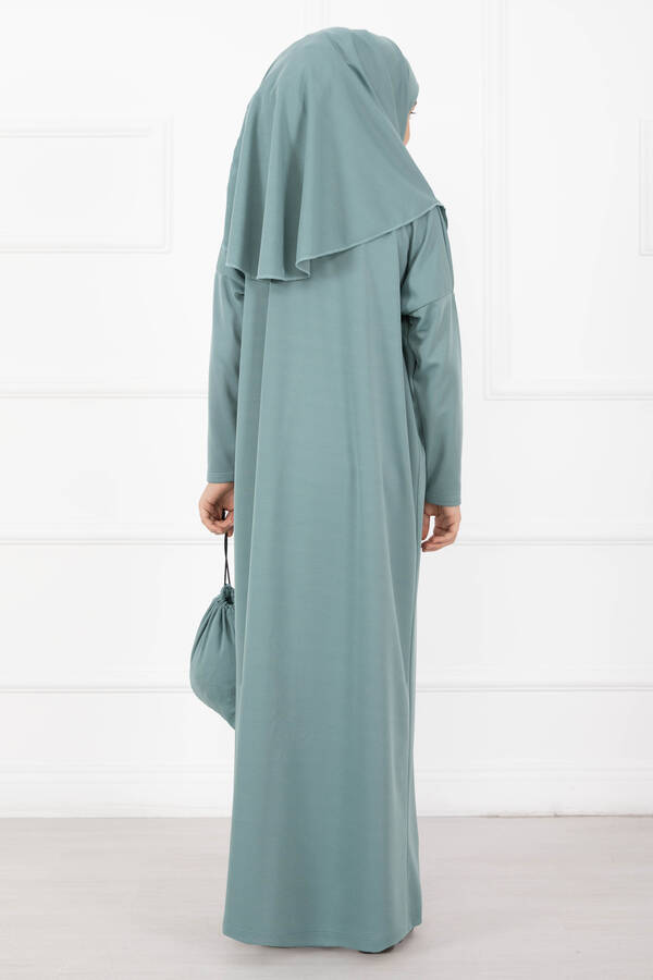 Tesettür Çocuk Namaz Elbisesi Mint - 3