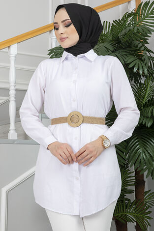 Tesettür Hasır Kemer Camel - Thumbnail