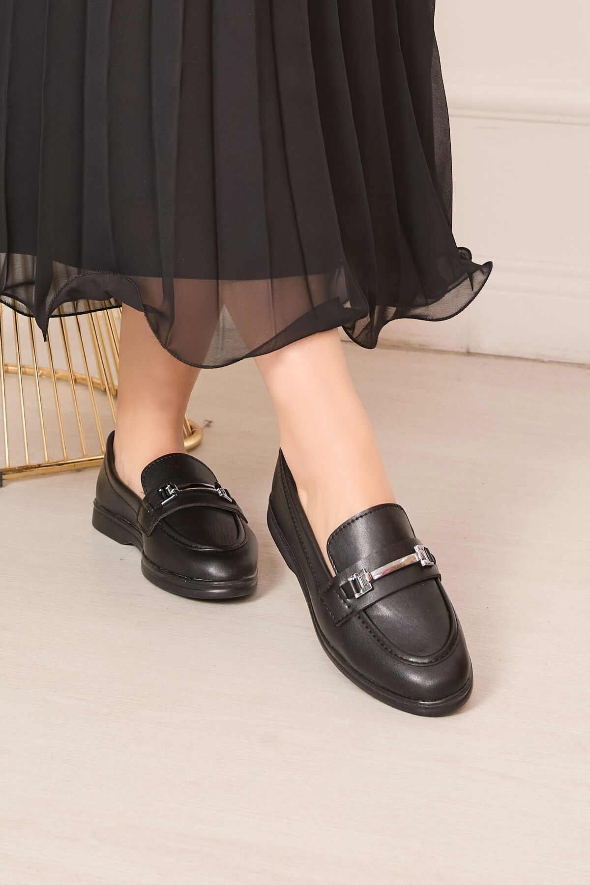 Toka Detaylı Loafer Ayakkabı Siyah Toka Detaylı Loafer Ayakkabı Siyah