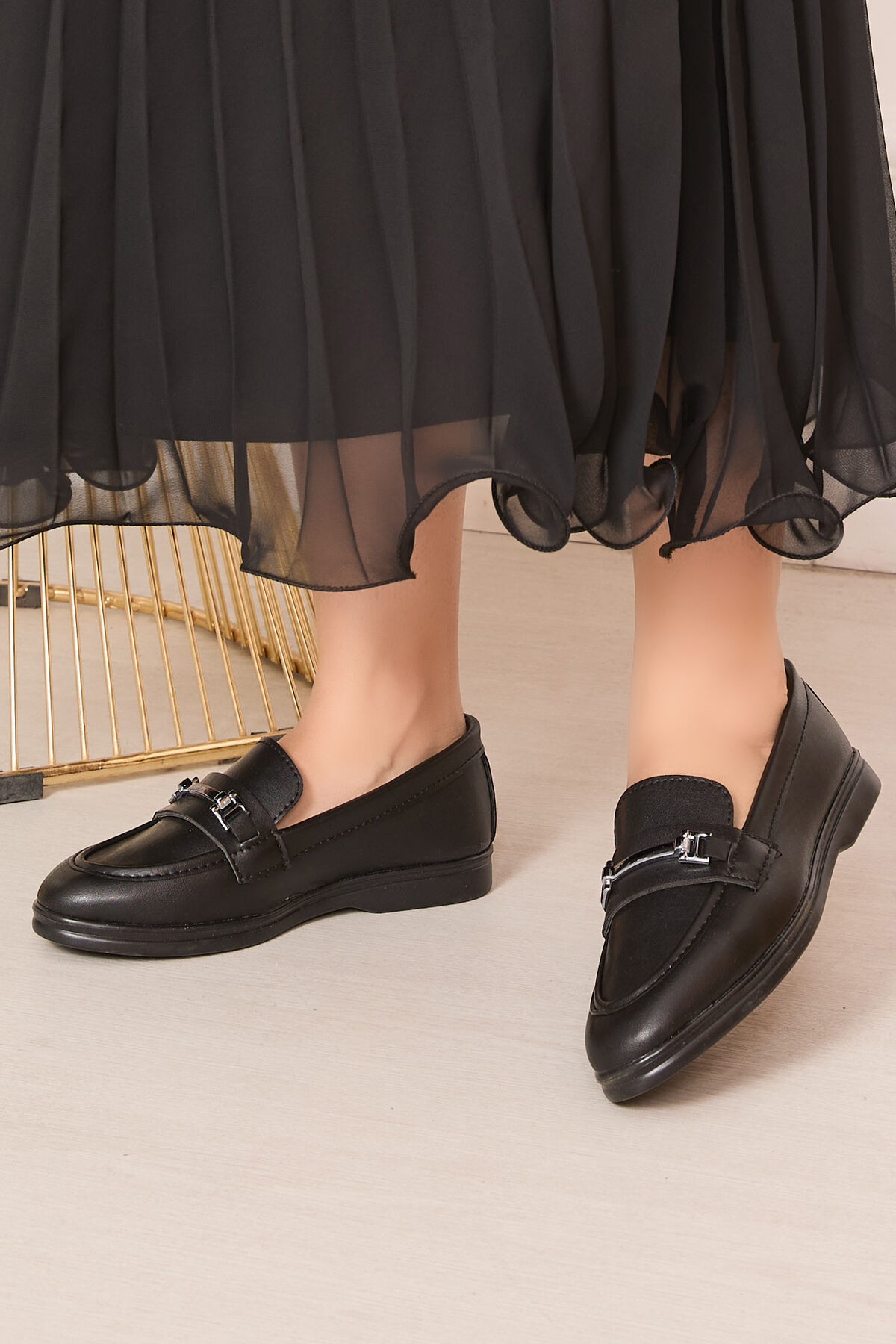 Toka Detaylı Loafer Ayakkabı Siyah Toka Detaylı Loafer Ayakkabı Siyah