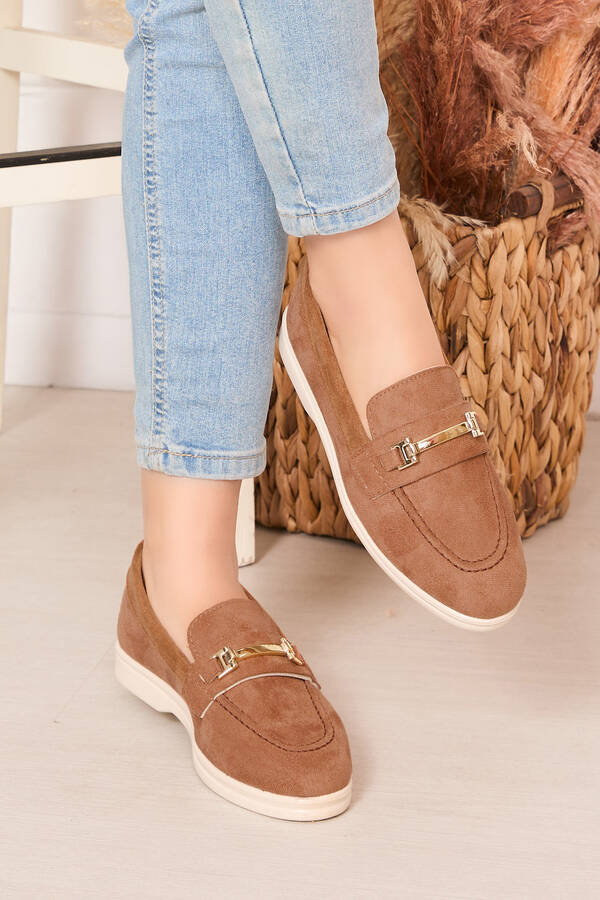 Srç - Tokalı Süet Loafer Ayakkabı Taba (1) Srç - Tokalı Süet Loafer Ayakkabı Taba (1)