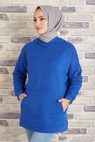 Tres Puf Sweat 100MD10122 İndigo - Thumbnail