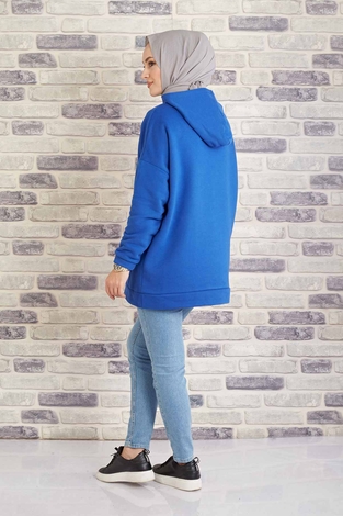 Tres Puf Sweat 100MD10122 İndigo - Thumbnail
