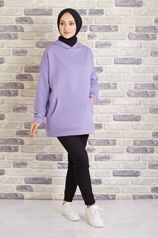 Tres Puf Sweat 100MD10122 Lila - Thumbnail