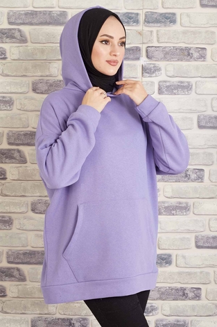 Tres Puf Sweat 100MD10122 Lila - Thumbnail