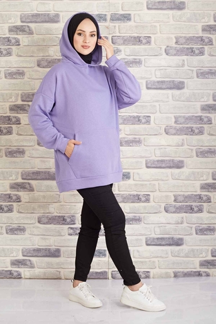 Tres Puf Sweat 100MD10122 Lila - Thumbnail