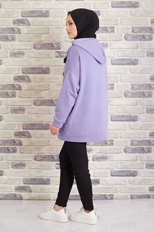 Tres Puf Sweat 100MD10122 Lila - Thumbnail