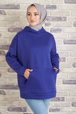 Tres Puf Sweat 100MD10122 Saks Mavisi - Thumbnail