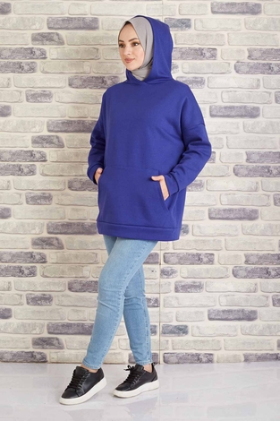 Tres Puf Sweat 100MD10122 Saks Mavisi - Thumbnail
