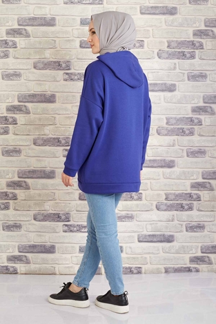 Tres Puf Sweat 100MD10122 Saks Mavisi - Thumbnail