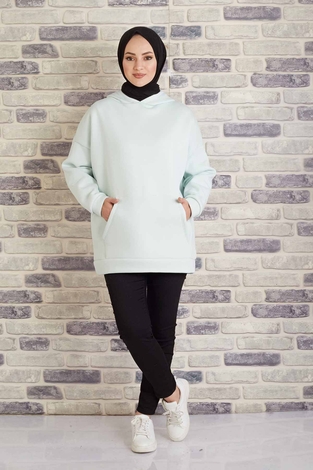 Tres Puf Sweat 100MD10122 Su Mavisi - Thumbnail