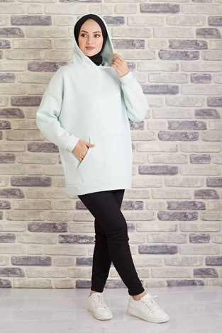 Tres Puf Sweat 100MD10122 Su Mavisi - Thumbnail