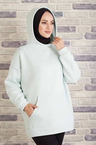 Tres Puf Sweat 100MD10122 Su Mavisi - Thumbnail