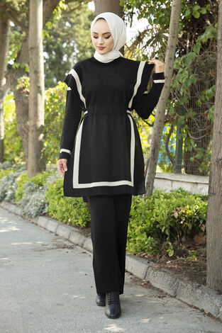 Üçlü Triko Takım Siyah - Thumbnail