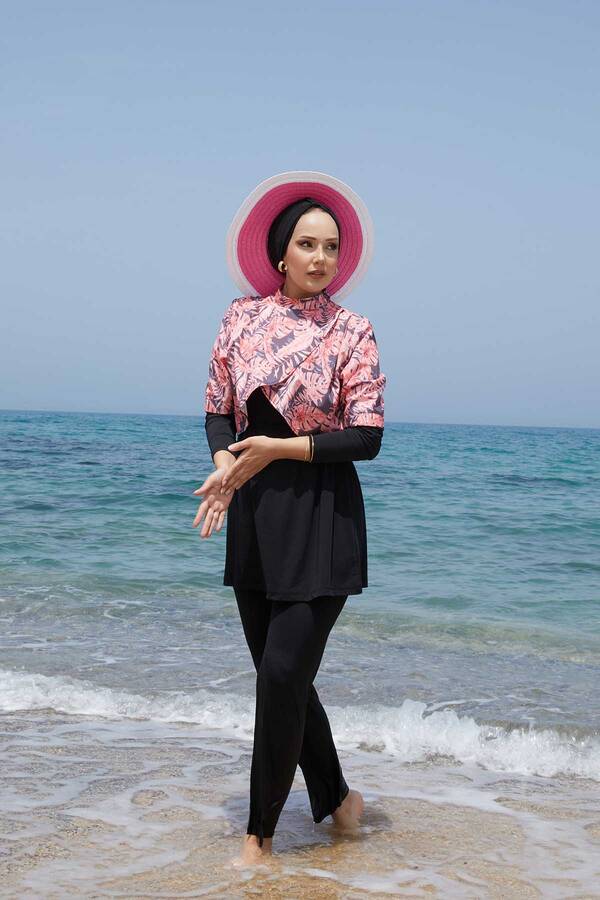 MD - Üstü Allerli Desenli Tesettür Mayo Nar Çiçeği (1) MD - Üstü Allerli Desenli Tesettür Mayo Nar Çiçeği (1)