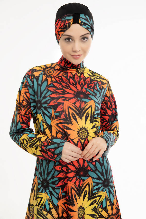 Frh - Üstü Desenli Tesettür Mayo -130 (1) Frh - Üstü Desenli Tesettür Mayo -130 (1)