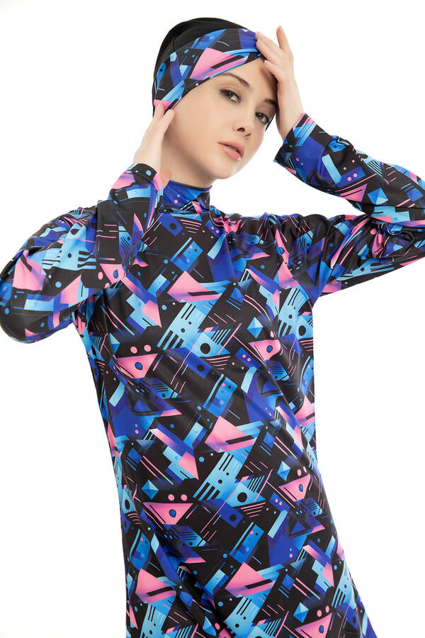 Frh - Üstü Desenli Tesettür Mayo -135 (1) Frh - Üstü Desenli Tesettür Mayo -135 (1)