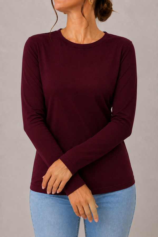 Uzun Kol Likralı Body Bordo - 4