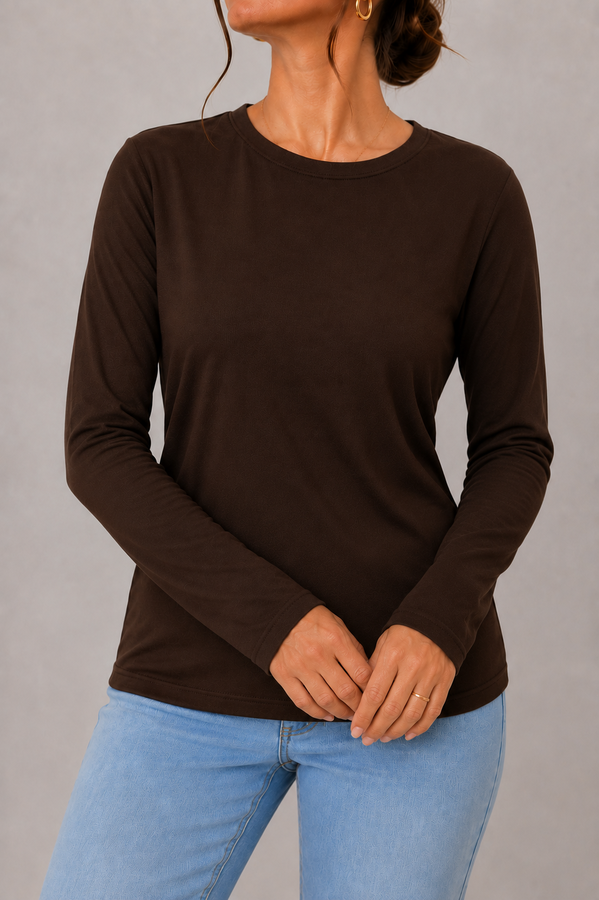 Uzun Kol Likralı Body Kahve - 4