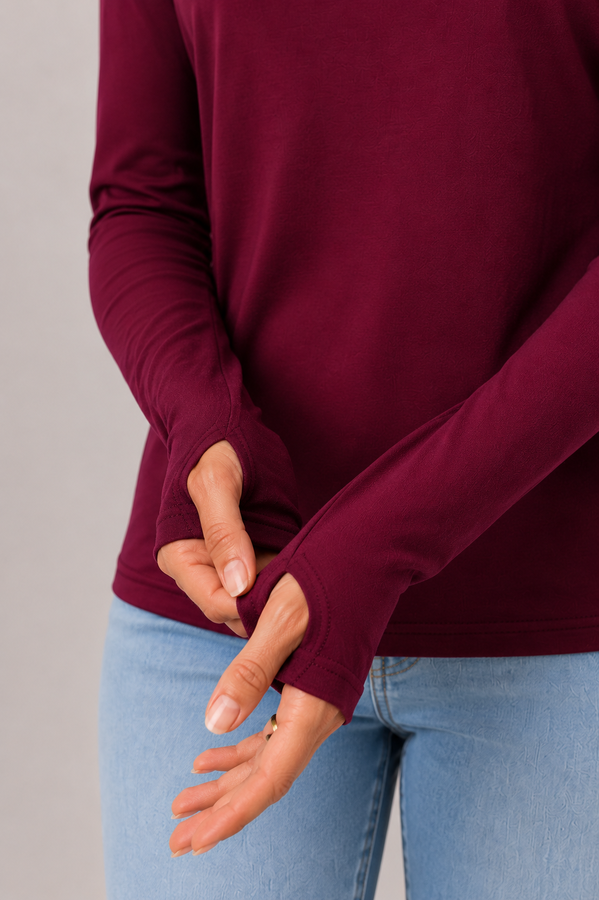 Özk - Uzun Kol Likralı Body Mürdüm (1)