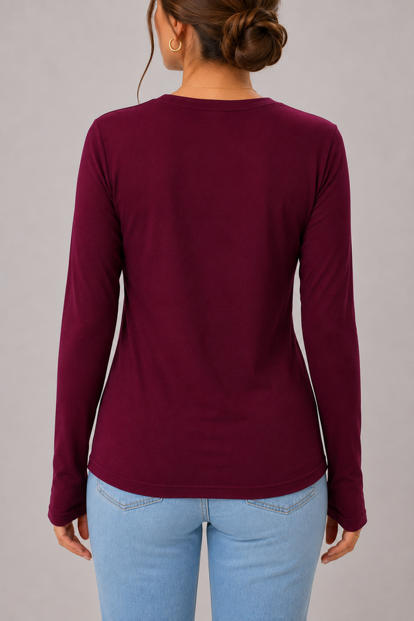 Uzun Kol Likralı Body Mürdüm - 4