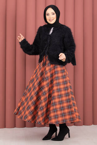 Vera Önden Bağlamalı Peluş Hırka Siyah - Thumbnail