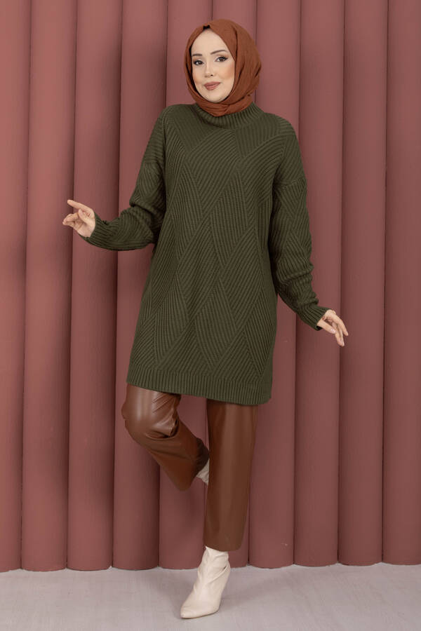 RAF - Vinea Baklava Desen Triko Kazak Haki