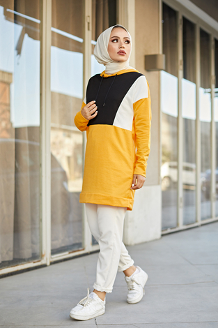 EMR Wiev Tunik 3854-5 Sarı - Thumbnail