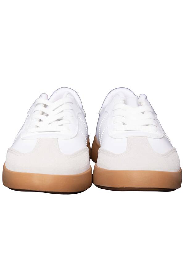 Yan Şerit Detaylı Sneaker Spor Ayakkabı Beyaz - 5