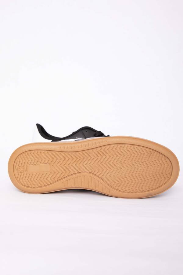 Yan Şerit Detaylı Sneaker Spor Ayakkabı Siyah - 6