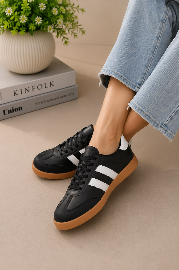 Srç - Yan Şerit Detaylı Sneaker Spor Ayakkabı Siyah