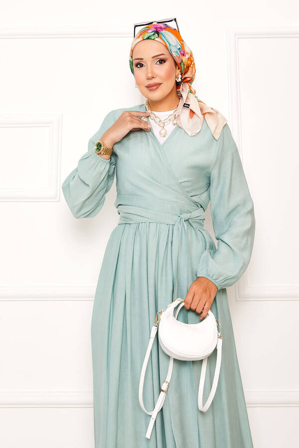 MD - Yandan Bağlamalı Bolerolu Etekli Takım Mint (1) MD - Yandan Bağlamalı Bolerolu Etekli Takım Mint (1)