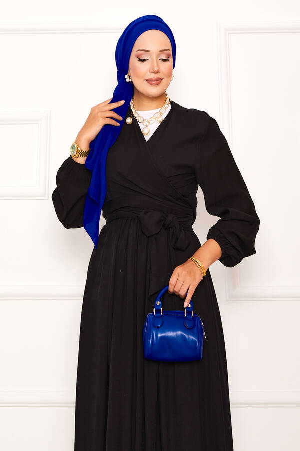 MD - Yandan Bağlamalı Bolerolu Etekli Takım Siyah (1) MD - Yandan Bağlamalı Bolerolu Etekli Takım Siyah (1)