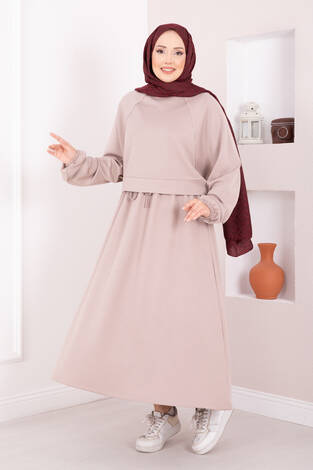 Yarasa Kol Crop Etek Tesettür Takım Taş - Thumbnail