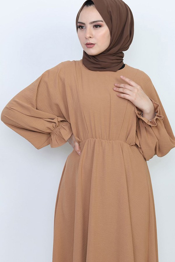  - Yarasa Kol Mevlana Elbise 7112-4 Taba (1)