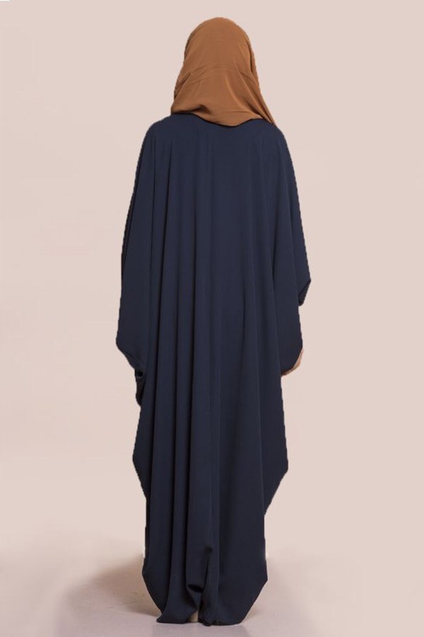 Yarasa Kol Taşlı Nakışlı Elbise modahayme3810-2-lacivert