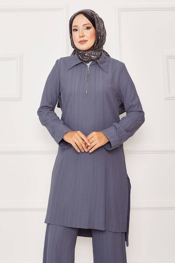 SM - Yarım Fermuar Detaylı İkili Takım Gri (1) SM - Yarım Fermuar Detaylı İkili Takım Gri (1)