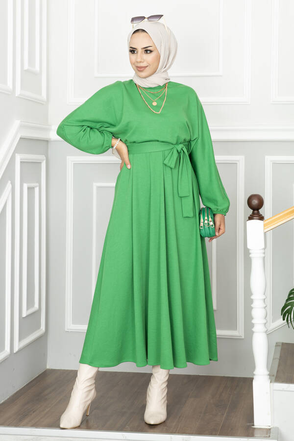 Yarasa Kol Burgu Tesettür Elbise Benetton