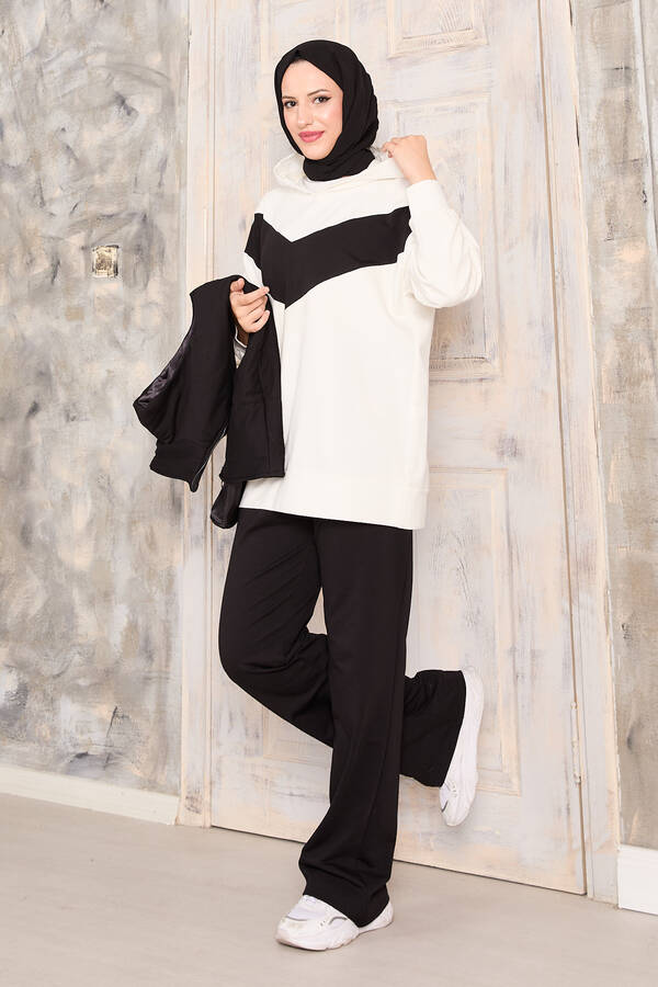 Ums - Yelek Sweat Pantolon Üçlü Takım Siyah (1) Ums - Yelek Sweat Pantolon Üçlü Takım Siyah (1)
