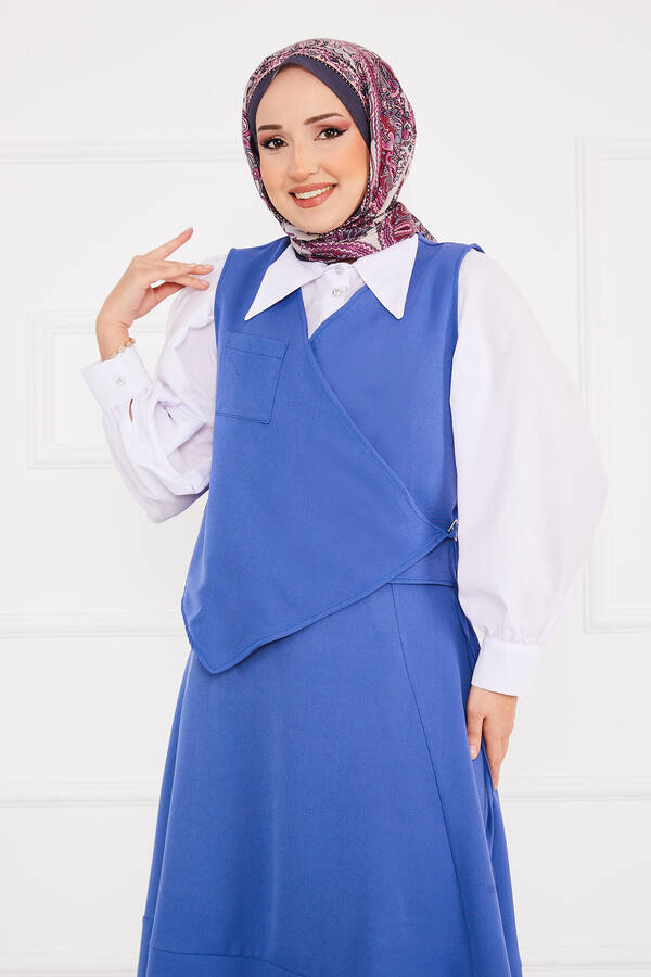 MD - Yelekli Etek Tesettür Takım İndigo (1) MD - Yelekli Etek Tesettür Takım İndigo (1)