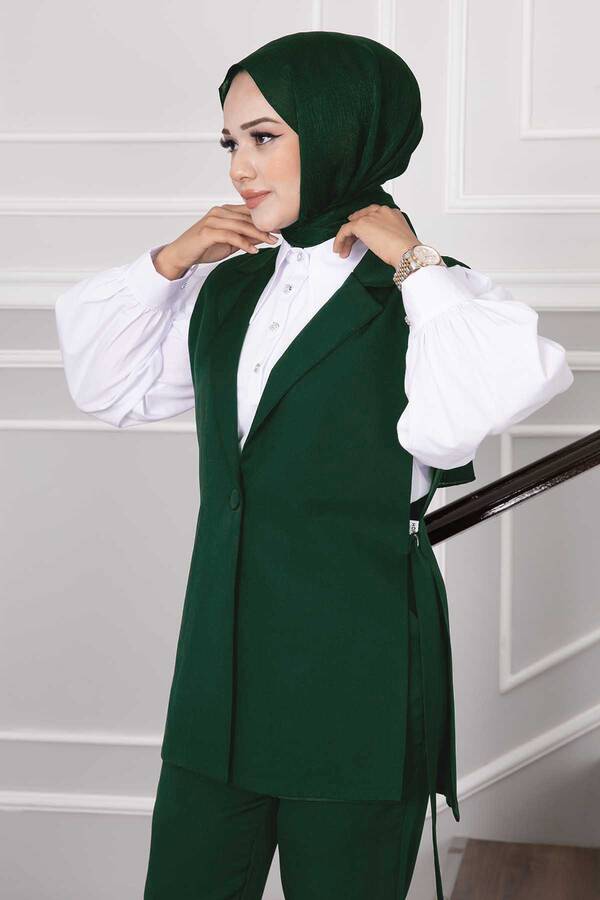 Hp - Yelekli Tesettür İkili Takım Zümrüt (1) Hp - Yelekli Tesettür İkili Takım Zümrüt (1)