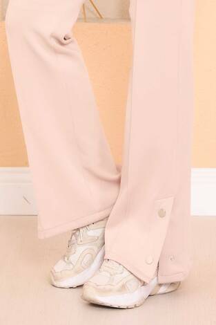 Yırtmaçlı Çıtçıt Detaylı Tesettür İkli Takım Taş - Thumbnail