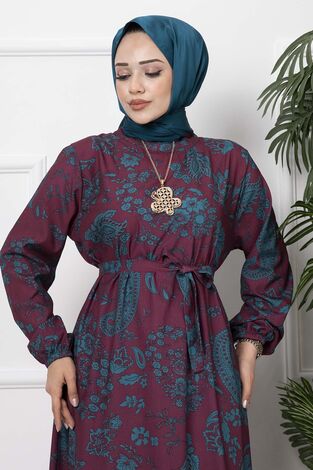 Zambak Desen Elbise Şarabi - Thumbnail