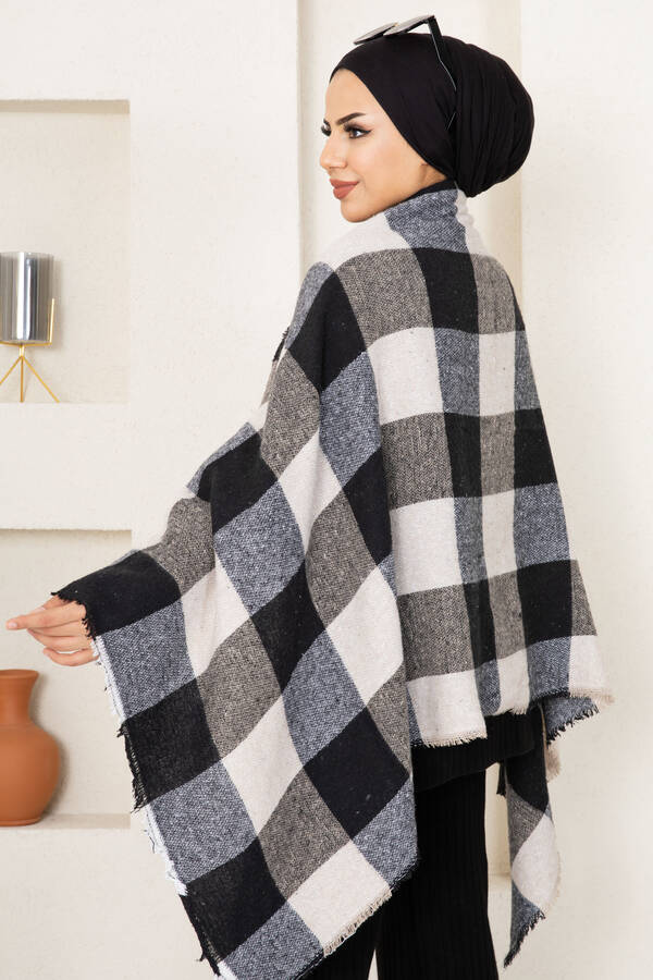 Kareli Model Tesettür Omuz Şal -102 Kareli Model Tesettür Omuz Şal -102