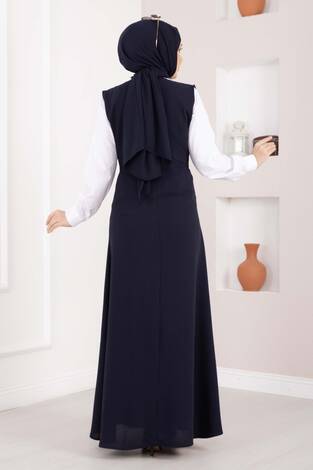 Zarif Gömlek & Düğmeli Jile İkili Takım Lacivert - Thumbnail