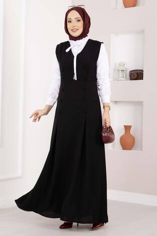 Zarif Gömlek & Düğmeli Jile İkili Takım Siyah - Thumbnail