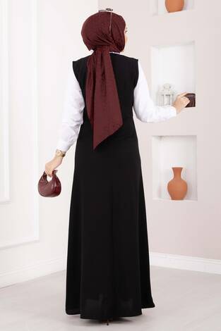 Zarif Gömlek & Düğmeli Jile İkili Takım Siyah - Thumbnail