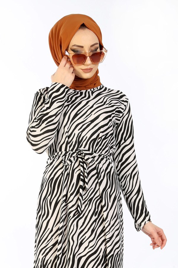  - Zebra Desenli Elbise 8508-350 (1)