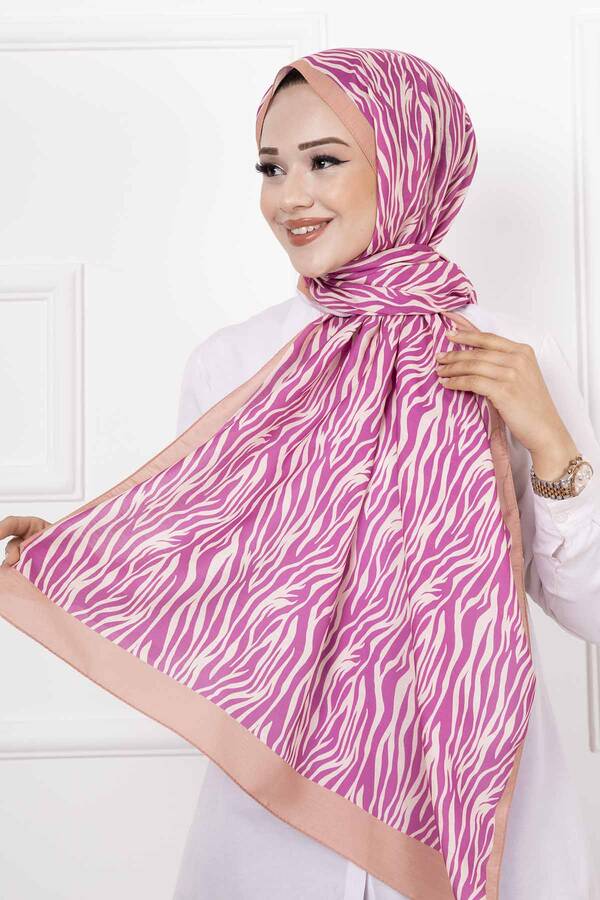 Zebra Desenli Şal Pembe